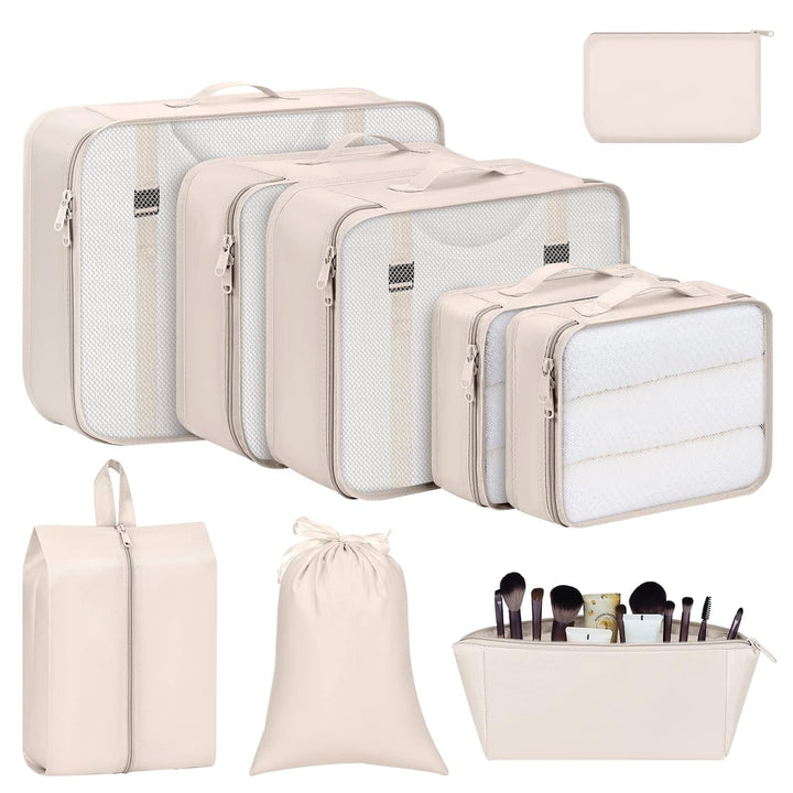 Packing Cubes for Travel, 9 Pcs Travel Cubes Set Foldable Suitcase Organizer Lightweight Luggage Storage Bag
