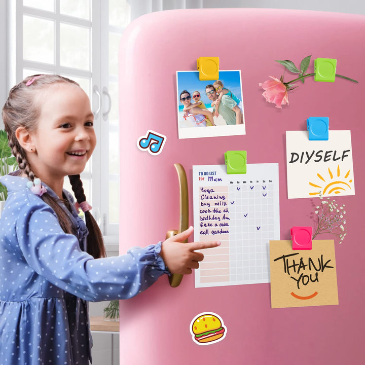 4Pack Magnetic Clips Refrigerator Whiteboard Wall Fridge Magnetic Memo Note Clips Magnets Metal Clip