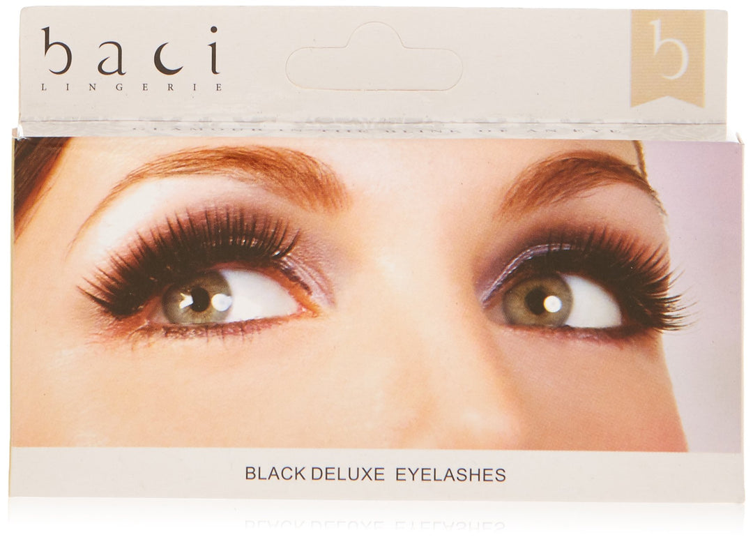 Baci Natural Look Style No.673 Deluxe Eyelashes with Adhesive Included, Black
