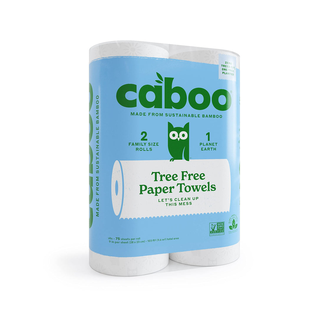 Caboo Towel Paper Roll, 115 Sheets, 2 Roll Package