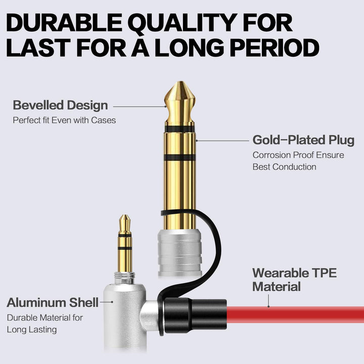 Replacement Red Aux Auxiliary Pro and Detox Edition Cable Wire Cord for Monster Solo Beats Studio Headphones by Dr Dre Solo Studio Solohd Headphones Cable