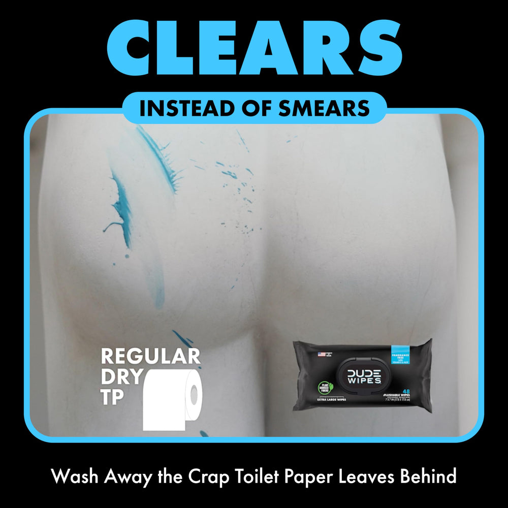 DUDE Wipes Flushable Single Wipes for Travel, Unscented