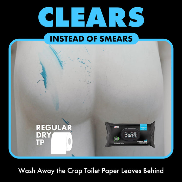 DUDE Wipes Flushable Single Wipes for Travel, Unscented