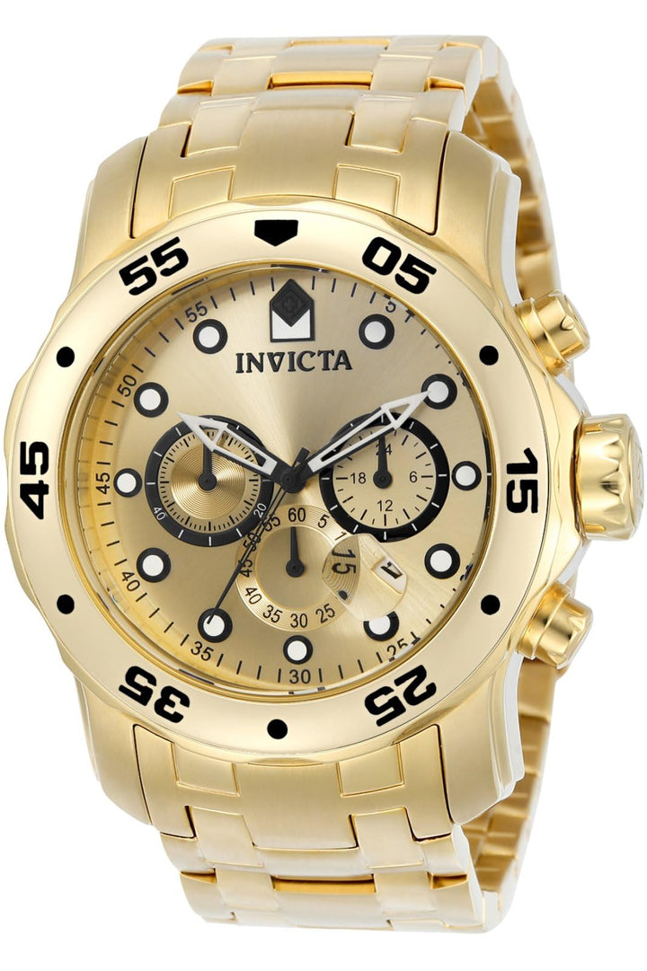 Men&#39;s Pro Diver Quartz Watch with Gold Tone Stainless Steel Band, Gold (Model: 0074)
