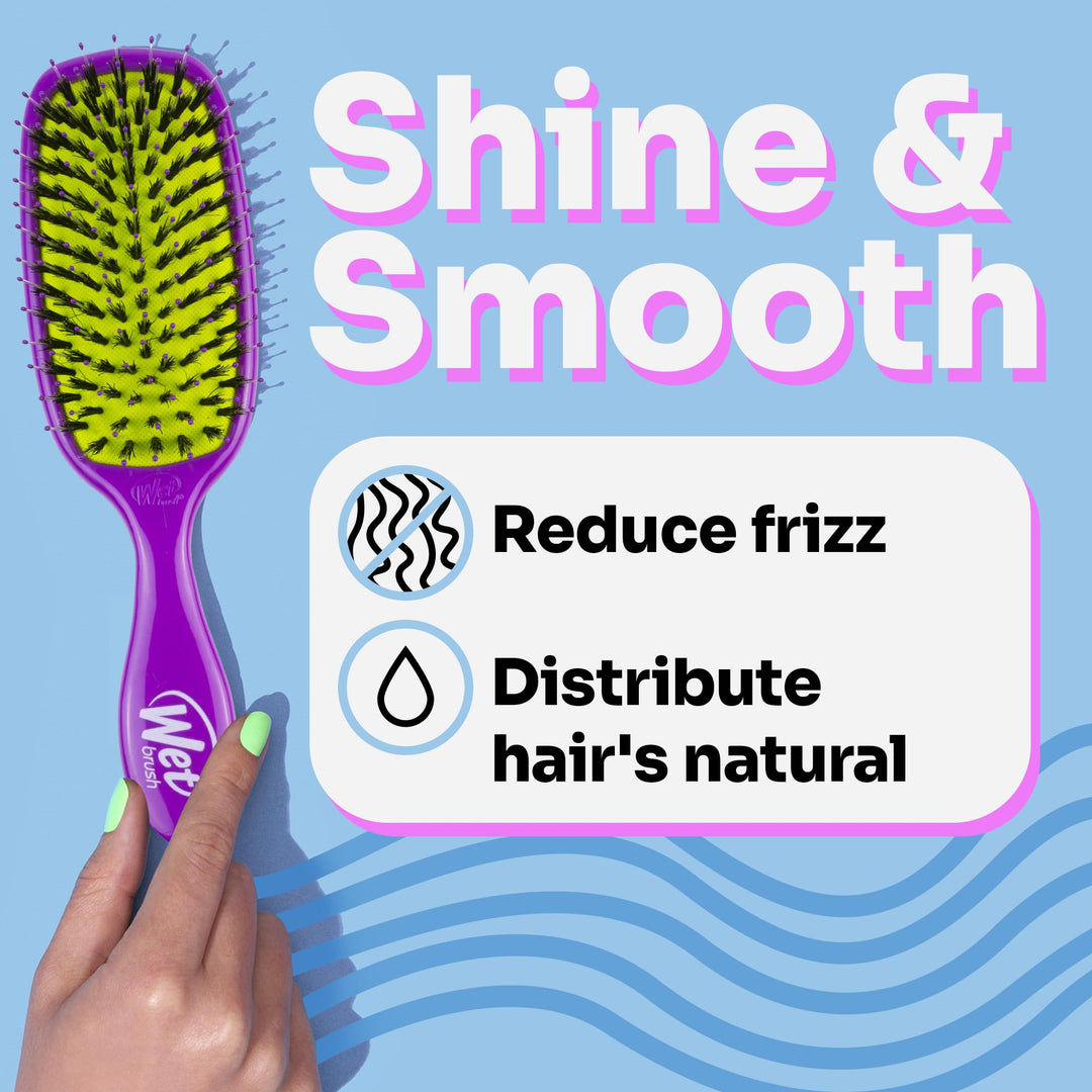Shine Enhancer Hair Brush, Purple - Exclusive Ultra-soft IntelliFlex Bristles - Natural Boar Bristles Leave Hair Shiny And Smooth For All Hair Types - For Women, Men, Wet And Dry Hair