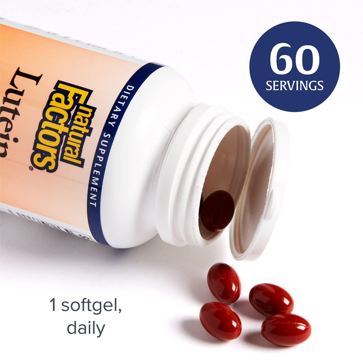 Natural Factors, Lutein 40 mg, Antioxidant Support for Healthy Eyes and Skin with Zeaxanthin, 60 Softgels
