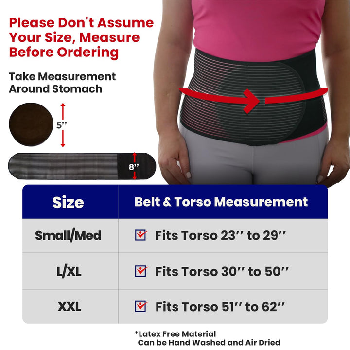 Hernia Belt for Men &amp; Women | Post Surgery Abdominal Binder | Hysterectomy, Umbilical Hernia | Belly Binder &amp; Tummy Tuck | Fajas Para Hombres | Postpartum Belly Band Belly Wrap | (XXL) 51 - 62