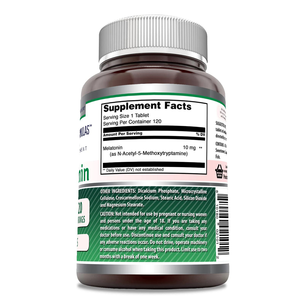 Amazing Nutrition Melatonin 10 Mg, 120 Tablets - Helps 