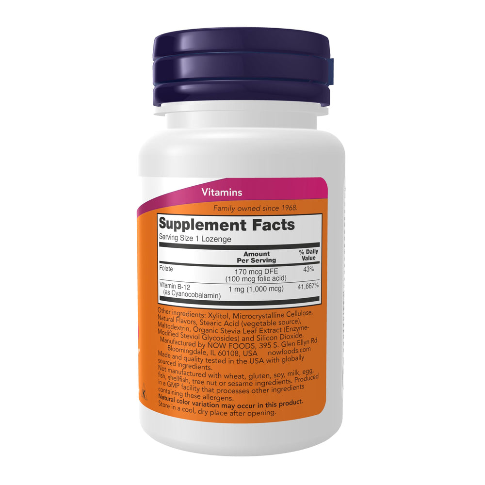 NOW Supplements, Vitamin B-12 1,000 mcg with Folic Acid