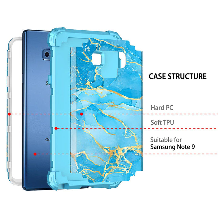 for Galaxy Note 9 Case,Heavy Duty Shockproof 3 Layer Hard PC+Soft Silicone Bumper Rugged Anti-Slip Protective Cases for Samsung Galaxy Note 9,Blue Marble