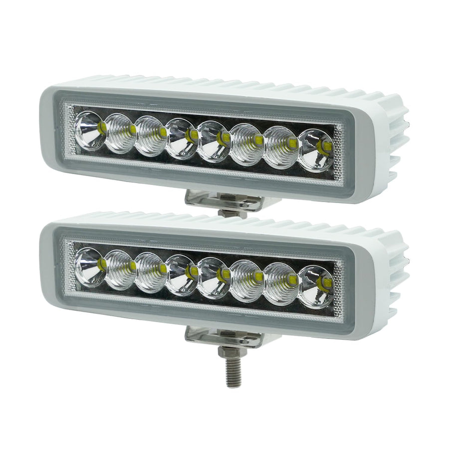 Waterproof Led Boat Lights, 6.5inch White Spreader and Deck Marine Lights, 2 pc 80W 7200LMS 30° & 90° Combo LED Flood Light, 12/24V Mini Led Light Bar for Boat Truck Off Road