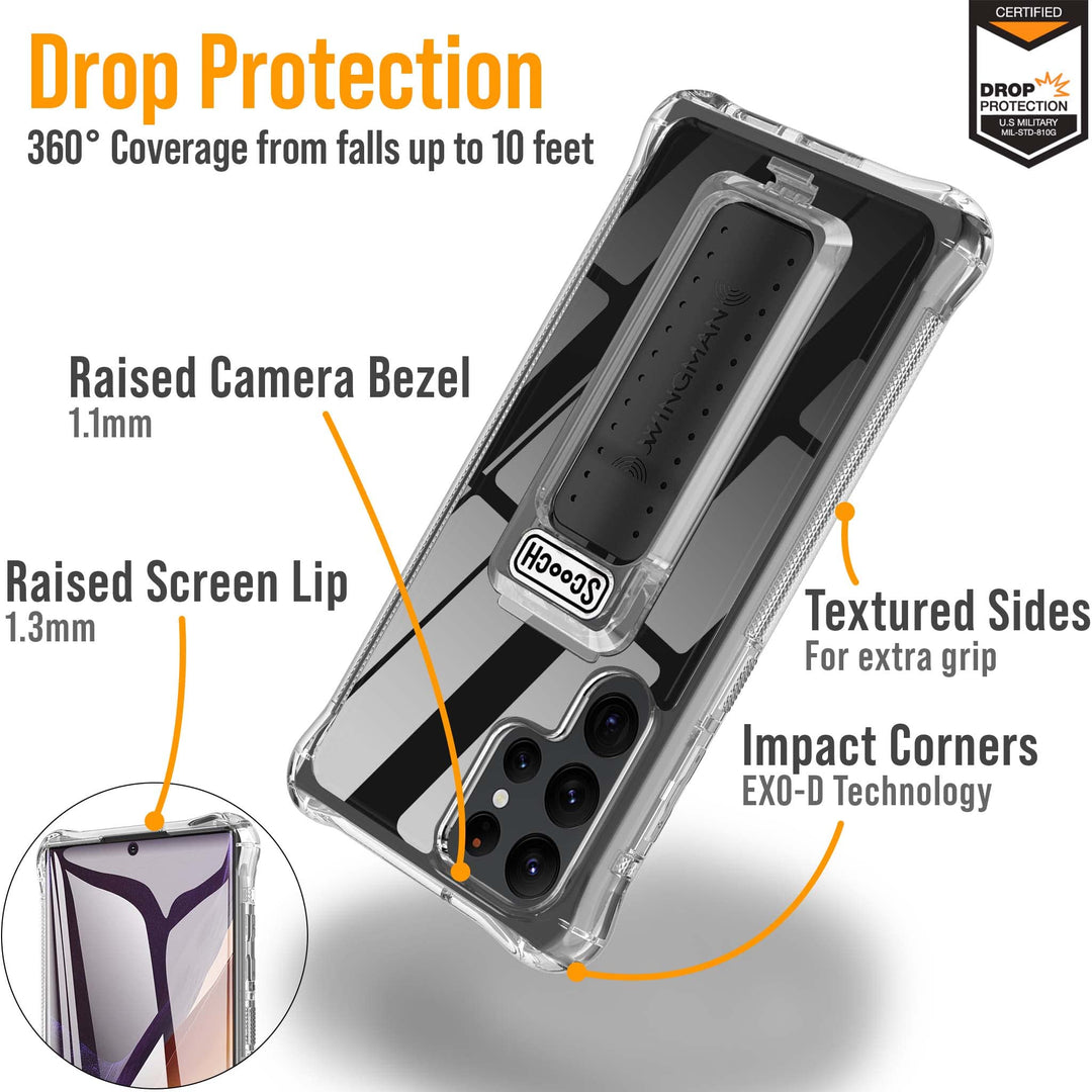 Scooch Wingman Case with Pop Out Car Mount, Grip, and K