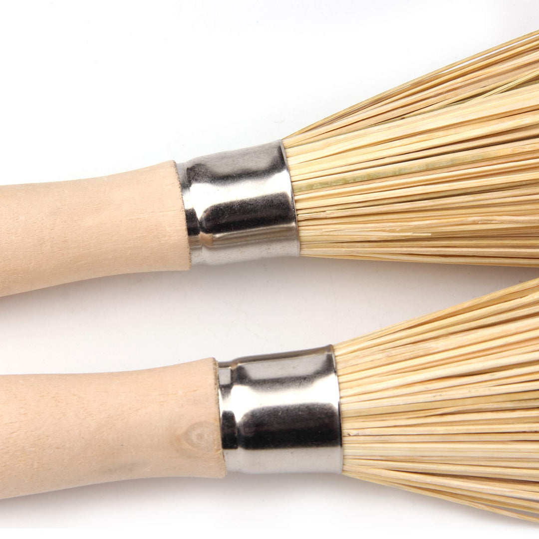 Sansheng 2 Pack Bamboo Wok Brush, Bamboo Kitchen Cleani