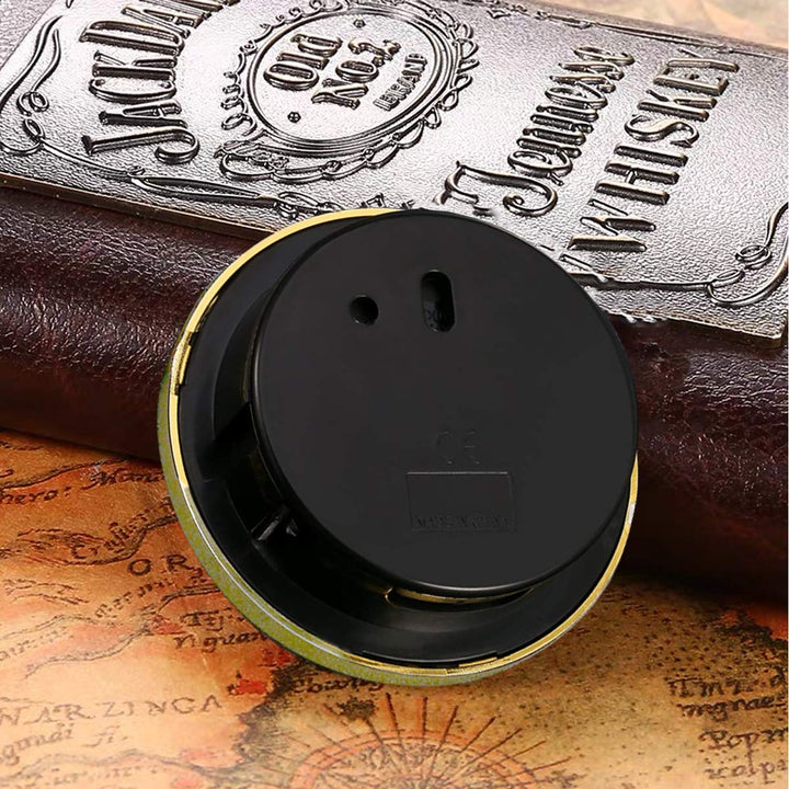 Mini Quartz Clock Insert 2.8 Inch (70 mm) Round Quartz Movement Miniature Clock White Dial Gold Trim Arabic Numerals, Fit 2.4 Inch (61 mm) Diameter Hole