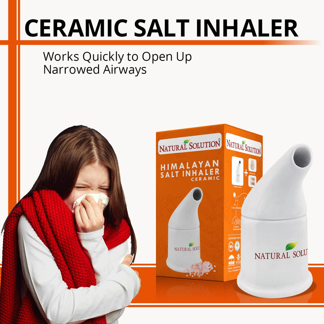 Natural Solution Pink Himalayan Salt Inhaler with 2 Pink Himalayan Crystal Salt Bags + Free Soap Bar