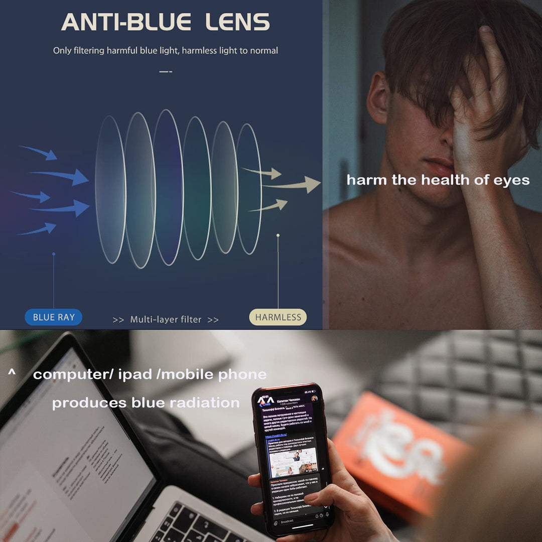 Teumire Blue Light Blocking Glasses for Women Men Round