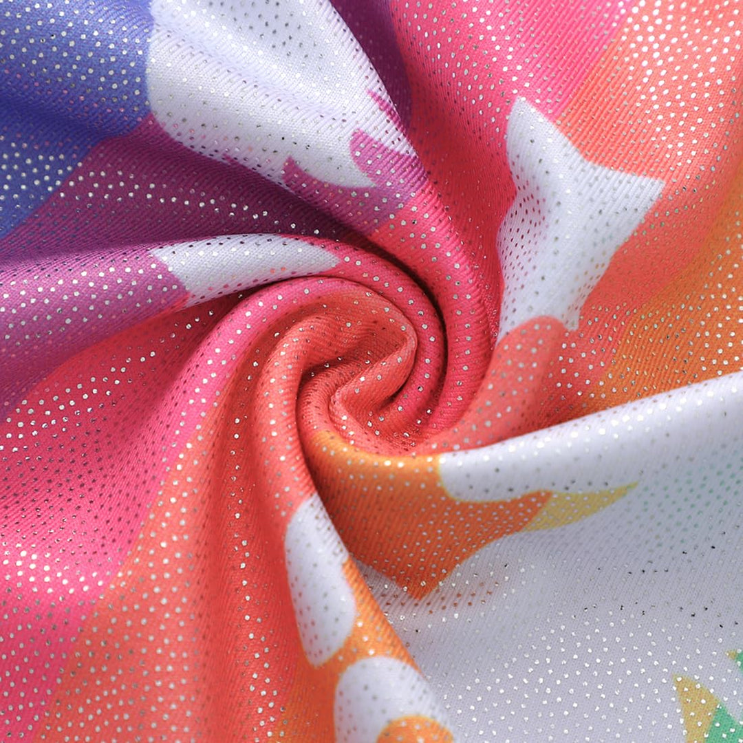 Unicorn Leotards for Girls Gymnastics Size 7-8 Years Old Rainbow Stripe Biketard Tumbling Outfits for Kids