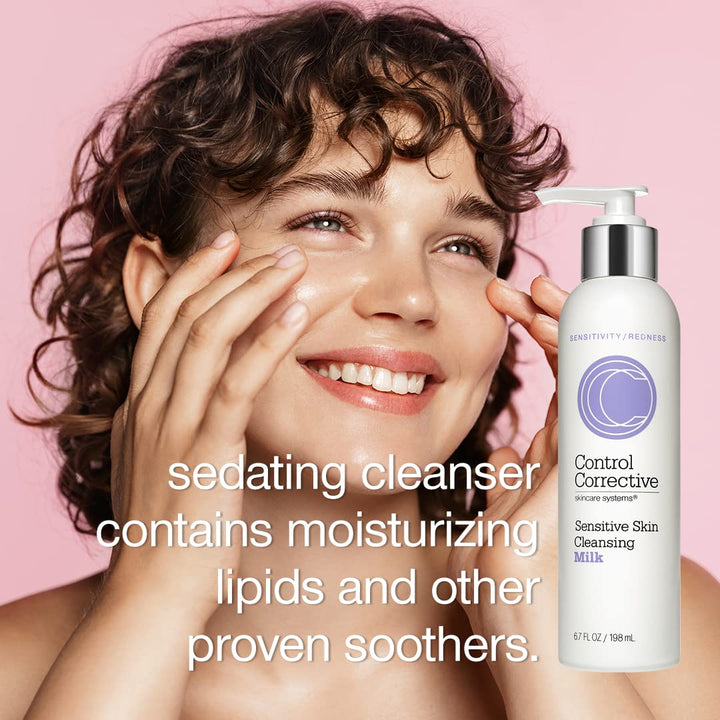 Control Corrective Sensitive Skin Cleansing Milk | Creamy, Calming Cleanser to Remove Make-Up &amp; Daily Build Up Without Stripping the Skin | 6.7 oz