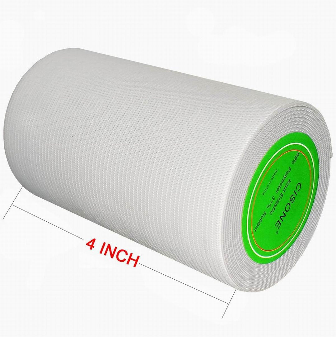 Knit Elastic 4 Inch Wide White Heavy Stretch High Elasticity Knit Elastic Band 3 Yards