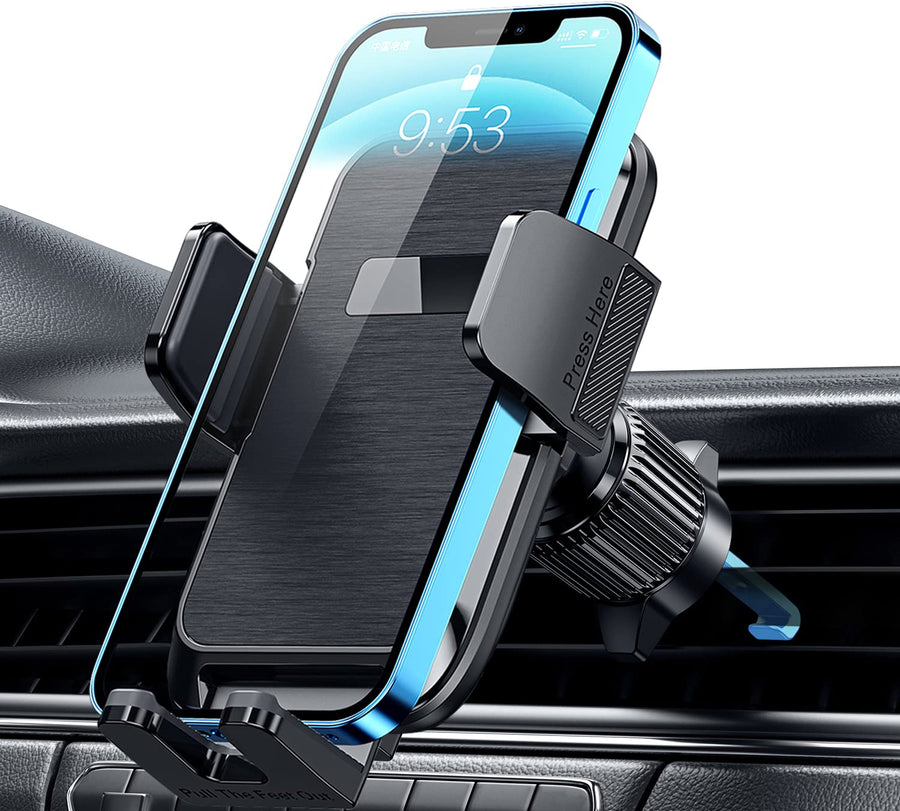 Phone Mount for Car Vent [Upgraded Metal Clip] Cell Phone Holder Car Hands Free Cradle in Vehicle Car Phone Holder Mount for Smartphone, iPhone, Cell Phone Automobile Cradles Universal