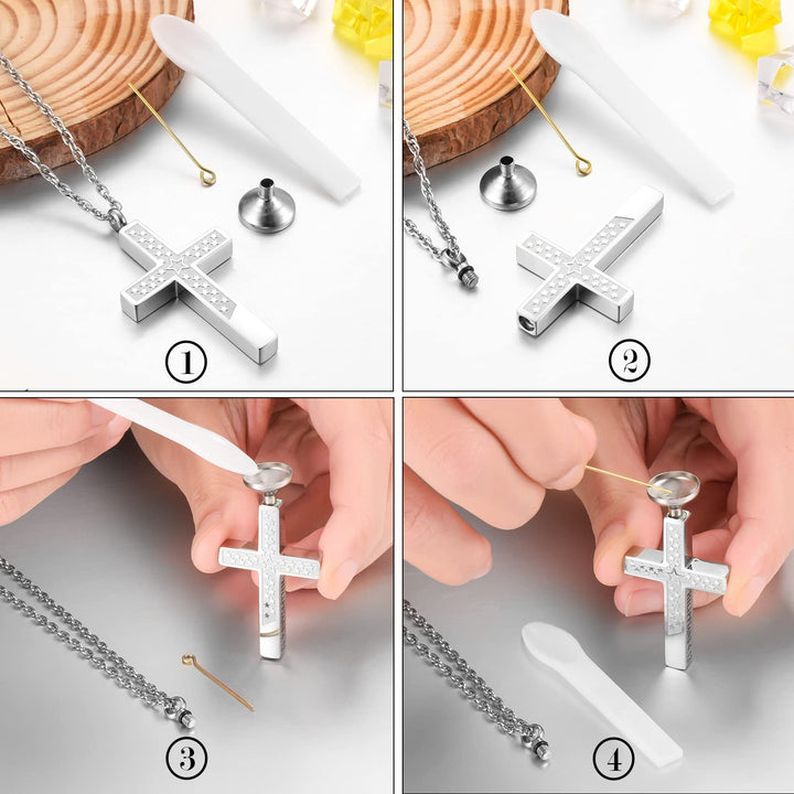 Cross Urn Necklaces for Ashes Cremation Necklace Scripture Cremation Jewelry Memorial Urn Pendant Star Ashes Holder - PHILIPPIANS 4:13 - I CAN DO All THINGS