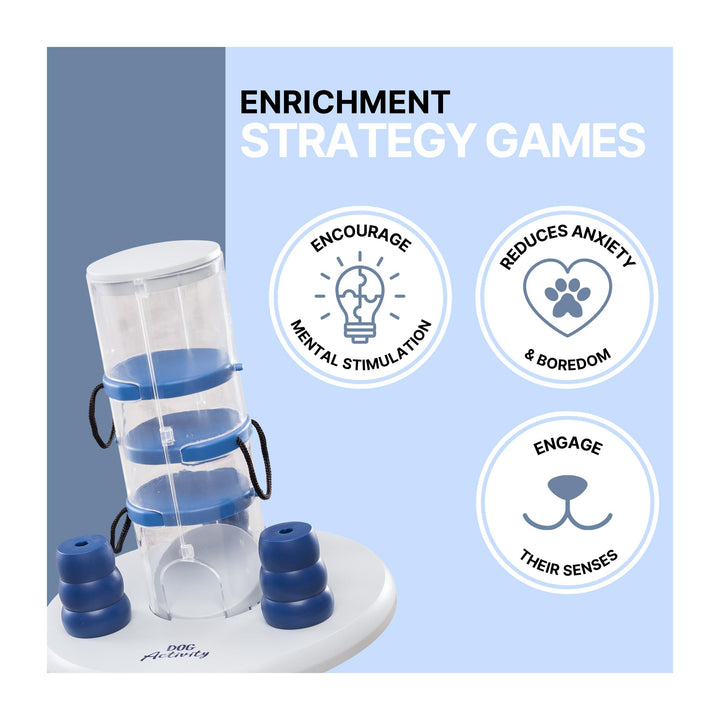 Gambling Tower Strategy Game, Intermediate Dog Puzzle Toy, Level 2 Activity, Treat Puzzle, Interactive Play, Enrichment