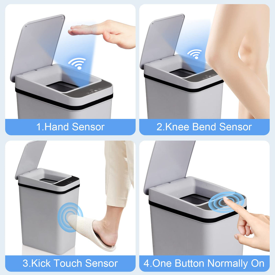 Anborry Smart Touchless Bathroom Trash Can 2.2 Gallon A