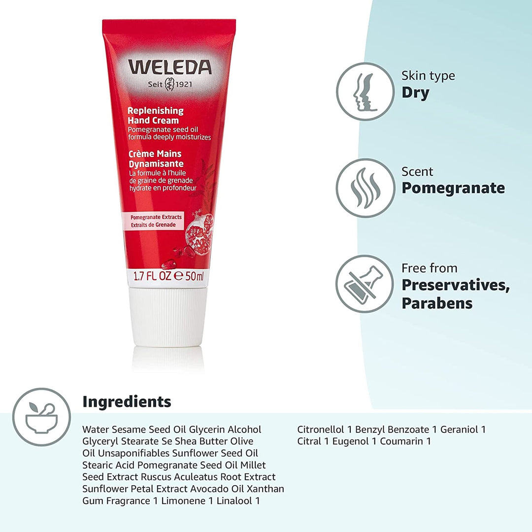 Weleda Regenerating Pomegranate Hand Cream, 1.7 Ounce