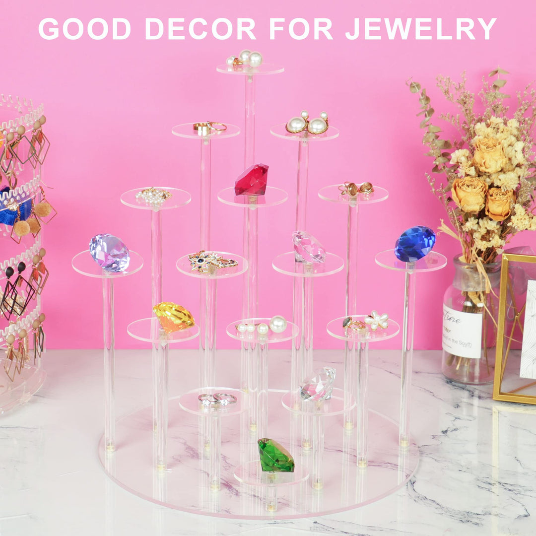 Cupcake Stand with Lights, Blue Cupcake Tower Stand for 16 Cupcakes, Acrylic Cupcake Display Stands for Parties and Dessert Table, Clear Cupcake Holder for Small Collections.