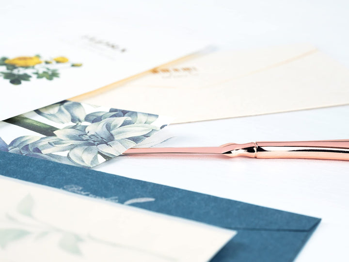 Rose Gold Letter Opener, Envelope Opener Knife Metal Letter Opening Knife, Paul Revere Paper Cutting Knife, 9 inches (1 Pack)