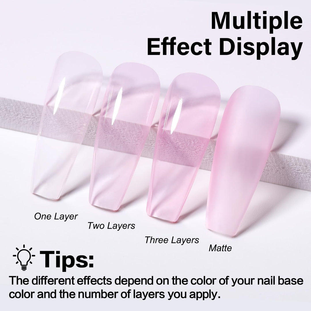 Soak Off U V LED Translucent Sheer Pink Gel Nail Polish - Clear Pink Nude (065) 10ml