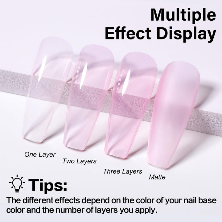 Soak Off U V LED Translucent Sheer Pink Gel Nail Polish - Clear Pink Nude (065) 10ml