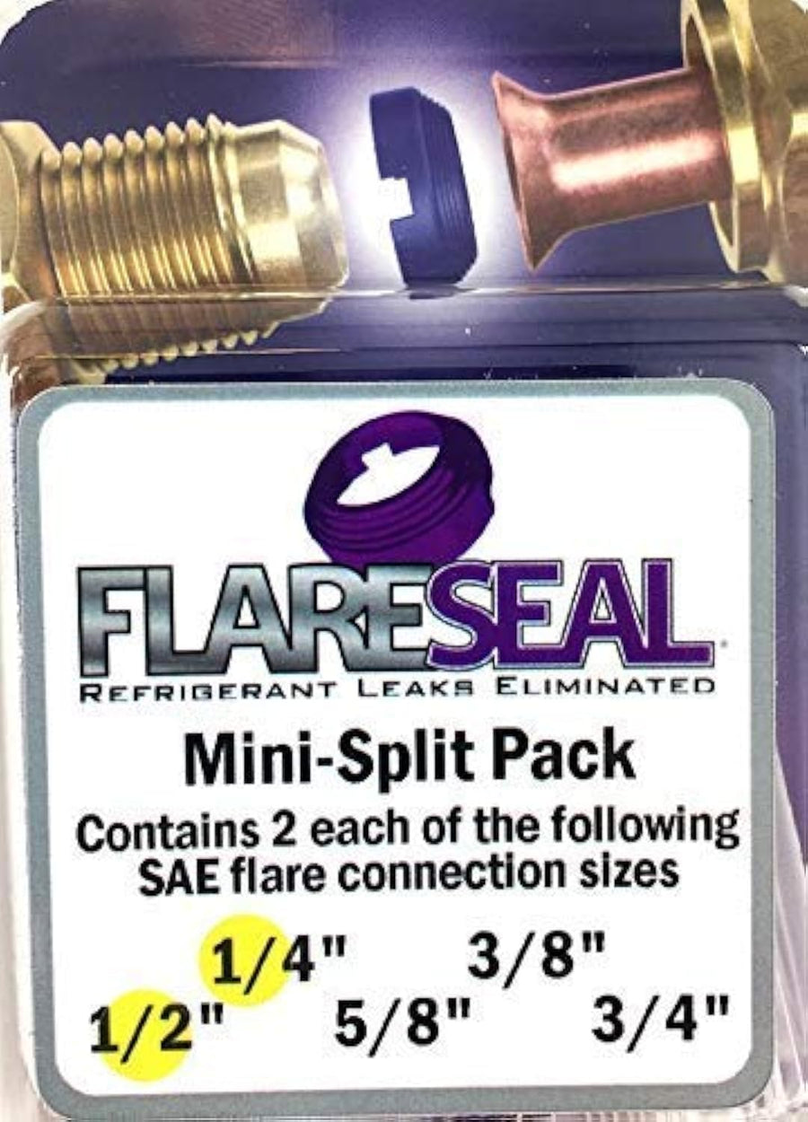 ® Model MSP-0408 Leak Free SAE Flare Connections - Refrigerant Leaks Refrigeration, HVAC, Ductless, Schrader Valve or Mini Split Applications (1/4, Mini Split Pack - (2) 1/4 and (2) 1/2)