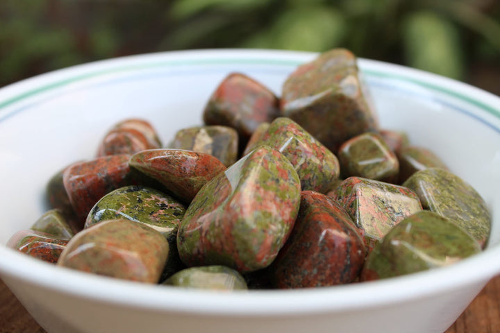 Jet Unakite Tumbled Stone 100 grams A++ Approx. 0.75 to