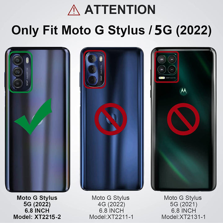 Phone Case for Moto G Stylus 5G 2022 Wallet with Tempered Glass Screen Protector and Sunflower Leather Slim Flip Cover Card Holder Stand Cell Accessories Motorola GStylus G5 XT2215DL Women Rose Gold