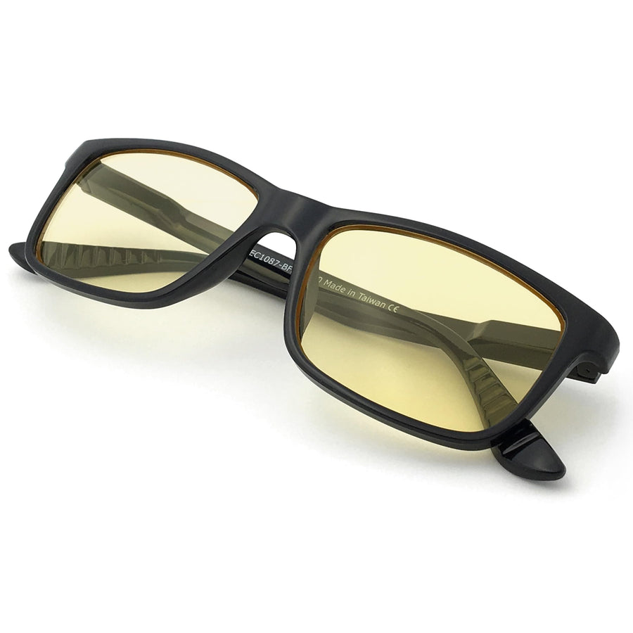 Blue Light Blocking Glasses for Women Men | Anti Eyestrain Headache Glare 400UV from Computer/Gaming/TV/Phones (Haka HD lens - Rectangle | Black Frame)