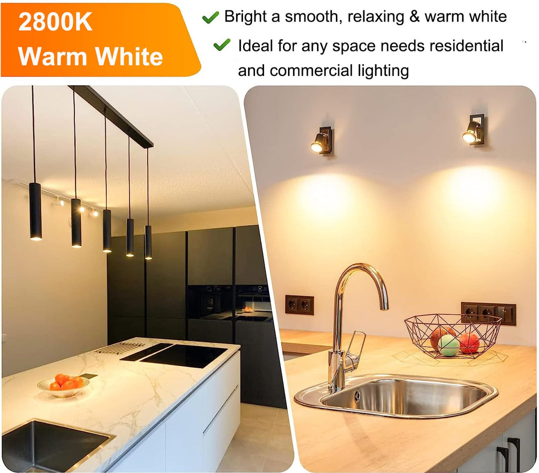 GU10 Bulb, 6 Pack Halogen 120V 50W, Dimmable, MR16 GU10 Light Bulb with Long Lasting Lifespan, gu10+c for Track&amp;Recessed Lighting, Gu10 Base Bulb, 50W MR16/FL/GU10, Warm White