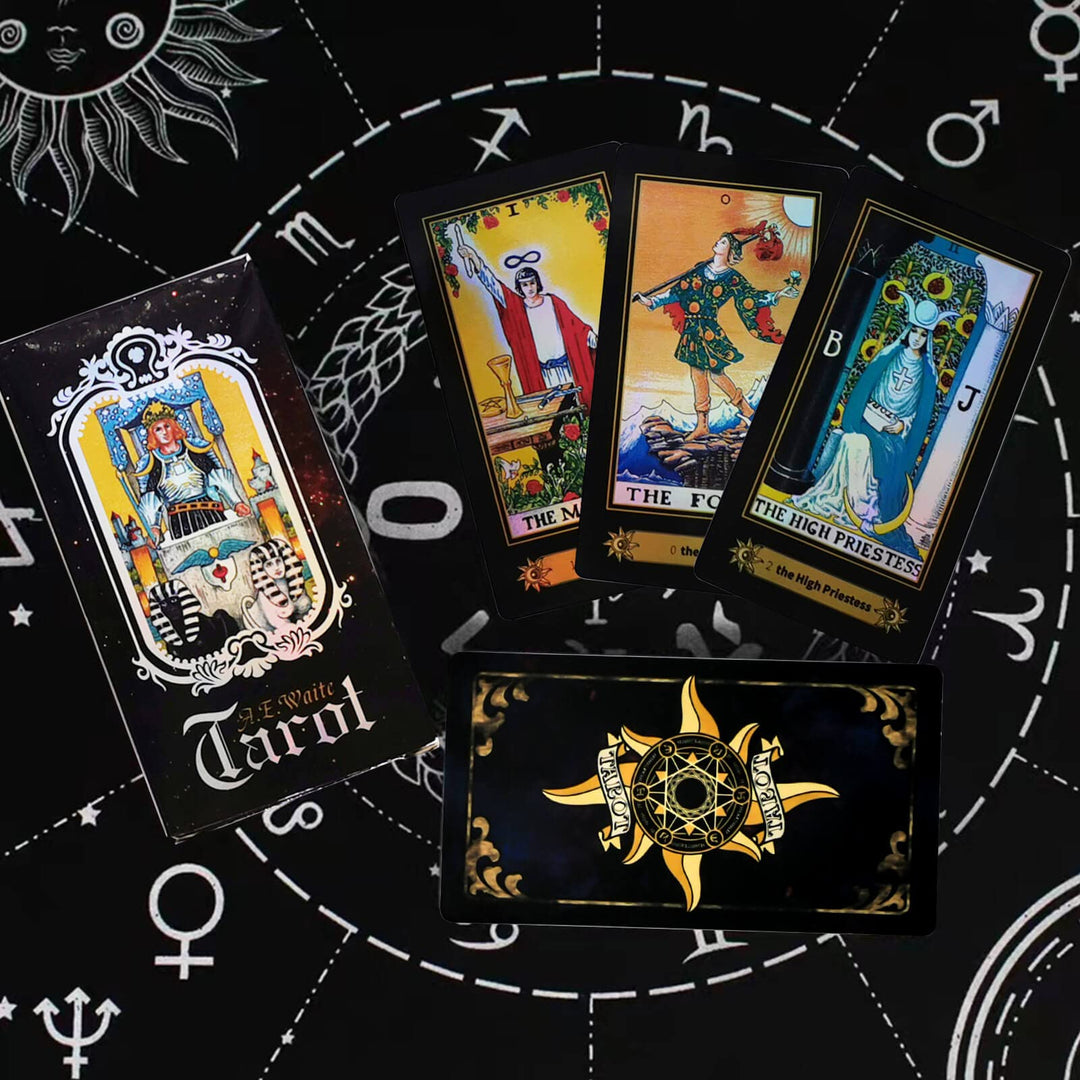 Tarot Deck with Guidebook,Classic 78-Tarot Cards Set,Colorful Holographic Cards Glowing Fortune Telling Game for Beginners,Expert Readers,Tarot Lover