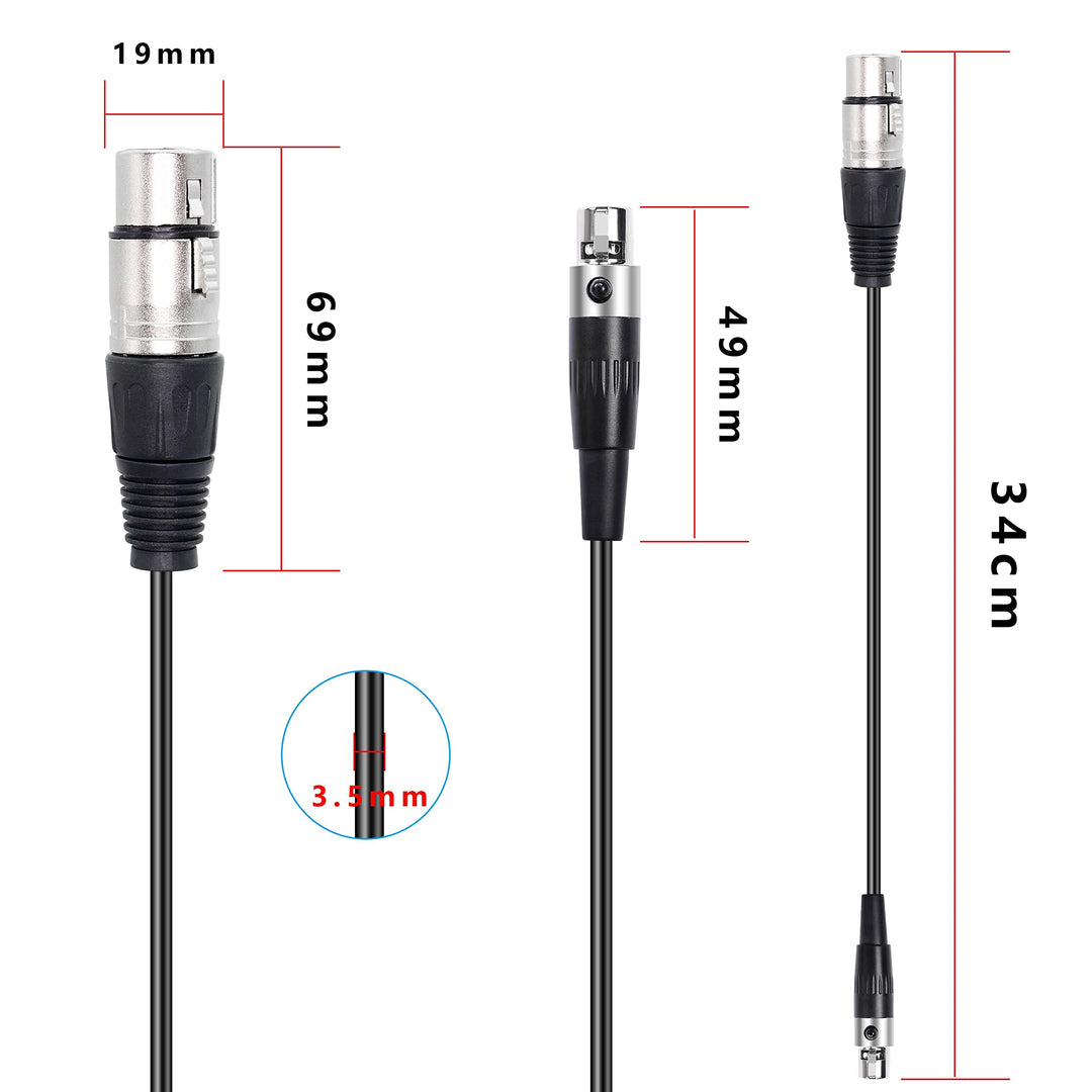 XMSJSIY Mini XLR Male to XLR Male Audio Cable Adapter, 