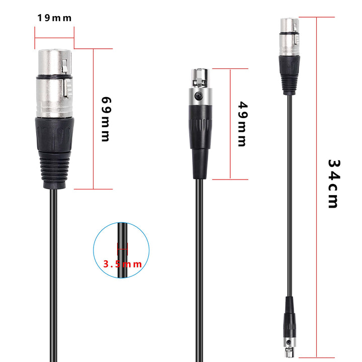 XMSJSIY Mini XLR Male to XLR Male Audio Cable Adapter, 