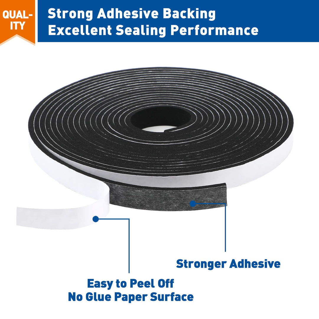 MAGZO Weather Stripping Door Seal, 1/2 Inch Wide X 1/8 