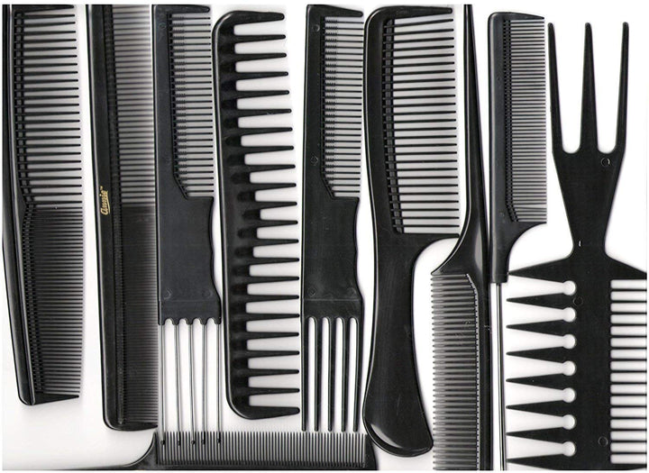 annie 10 Piece Professional Comb Set color - Black -