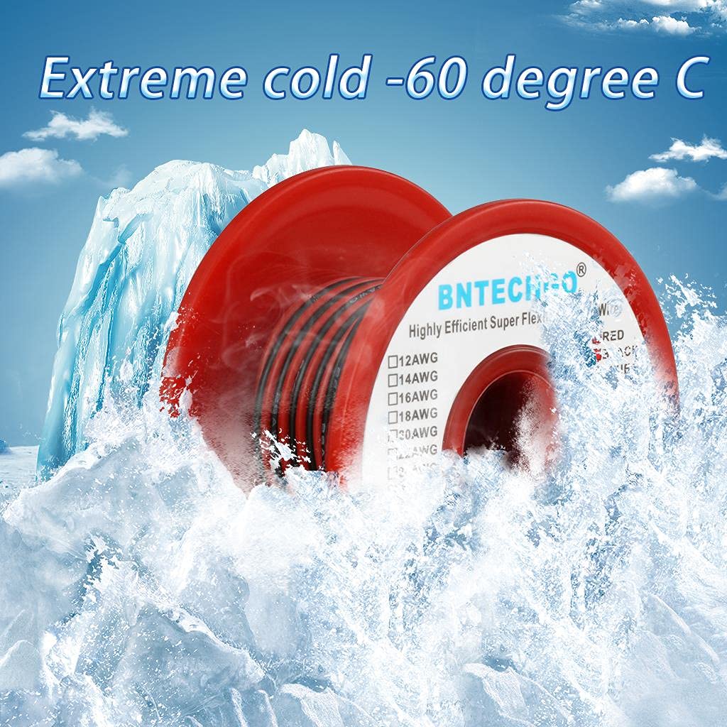 26 Gauge Silicone Wire Spool Red and Black Each 50ft 2 Separate Wires Flexible 26 AWG Stranded Tinned Copper Wire