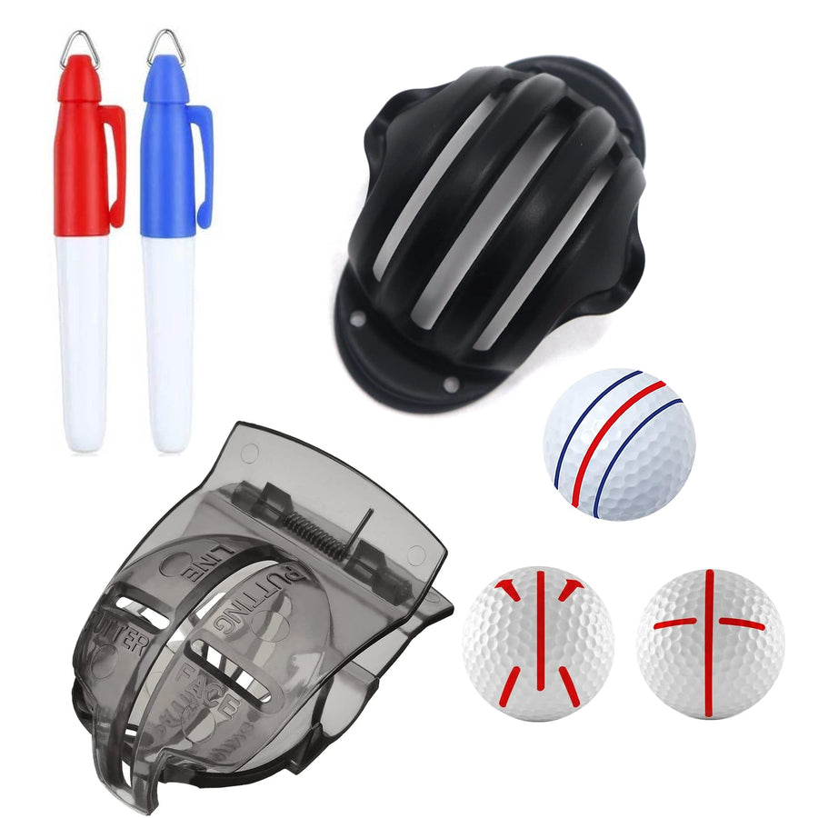 Golf Ball Marker Kit,Golf Ball Line Drawing Marker Tool,Golf Ball Marking Tool,Golf Ball Liner with Markers,Golf Ball Marking Stencils,Golf Accessories Alignment and Identification Tool