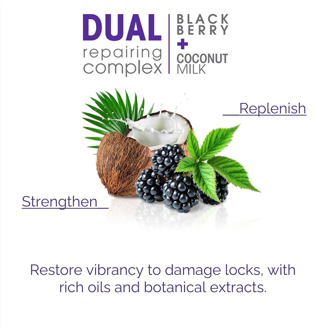 2chic Ultra-Repairing Conditioner - For Damaged, Over-Processed Hair, Helps Restore Hair&#39;s Natural Elasticity, Blackberry &amp; Coconut Milk, Argan, Keratin, Shea Butter - 8.25 oz. Each