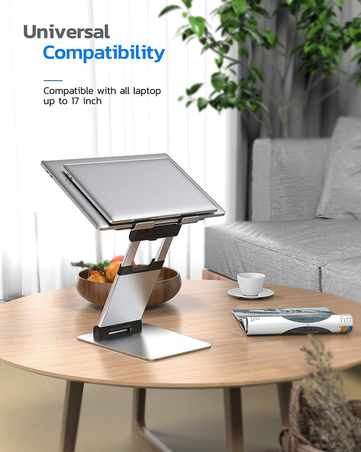 Nulaxy Laptop Stand, Ergonomic Sit to Stand Laptop Holder Convertor, Adjustable Height from 2.1 to 13.8, Supports up to 22lbs, Compatible with MacBook, All Laptops Tablets 11-17 - Silver