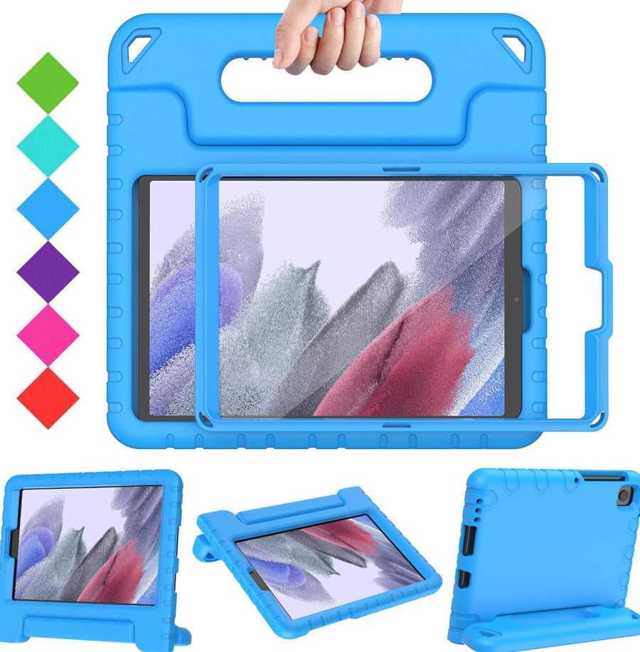 Kids Case for Samsung Galaxy Tab A7 Lite 8.7 2021 & Galaxy Tab A9 8.7 Inch 2023 - with Screen Protector, Shockproof Lightweight Samsung Galaxy Tab A9/A7 Lite 8.7 Case, Blue