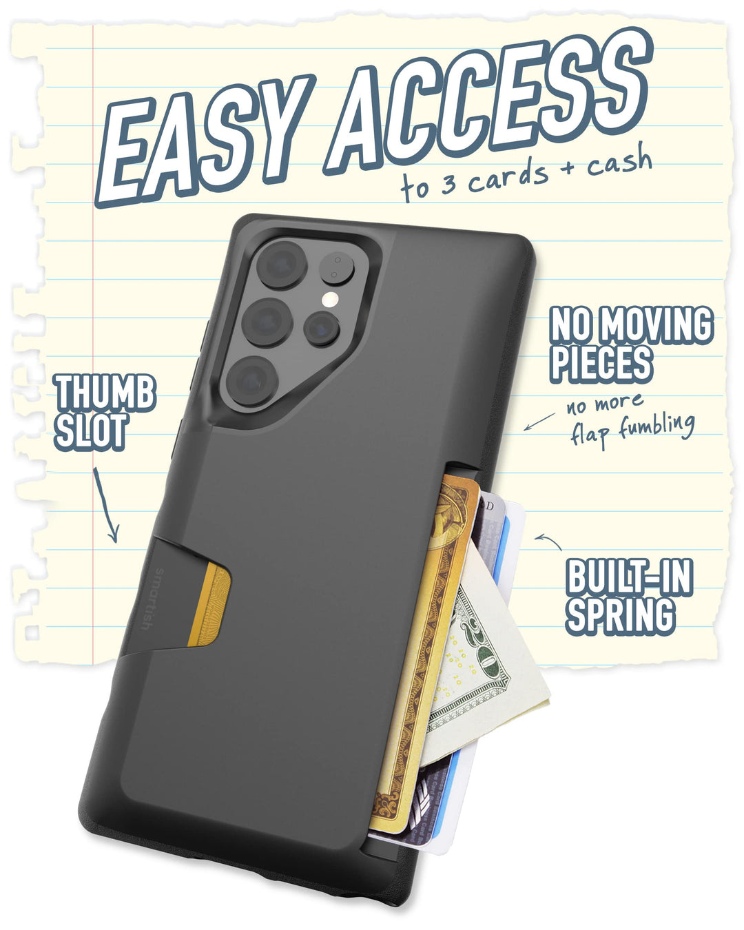 Smartish Galaxy S22 Ultra Wallet Case - Wallet Slayer V