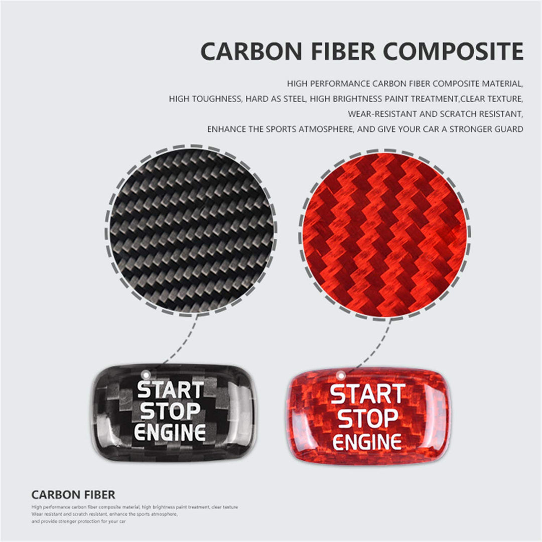 Black Ignition Starter Switch Sticker for Volvo S60 S60L S80L V40 V60 XC60 Start Stop Engine Button Cover Genuine Carbon Fiber Material