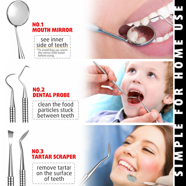 G.CATACC Dental Tools with Case, Teeth Cleaning Tools, 